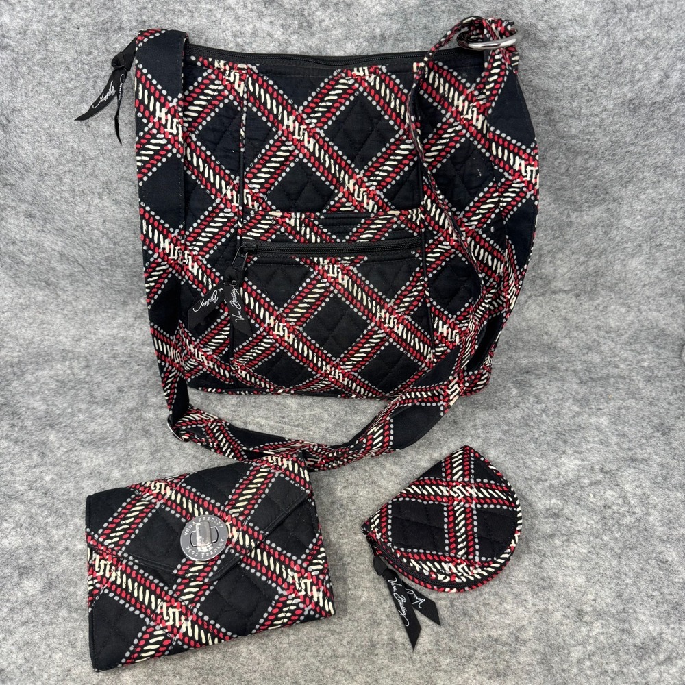 Vera Bradley Minsk Plaid Crossbody Bag, Wallet Wristlet and Coin Purse Set